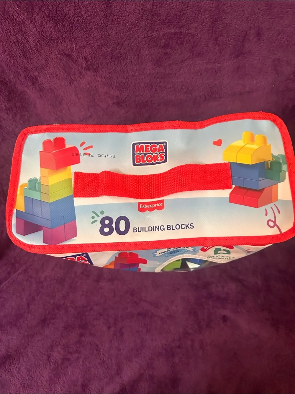 80-Piece Rainbow Building Block Bag - Multi-Color